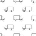 Car seamless pattern background. Large line cars isolated on white background.